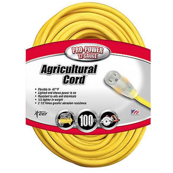 Southwire 100 ft. 12 by 3 Gauge All-Weather Extension Cord, Yellow CO311758